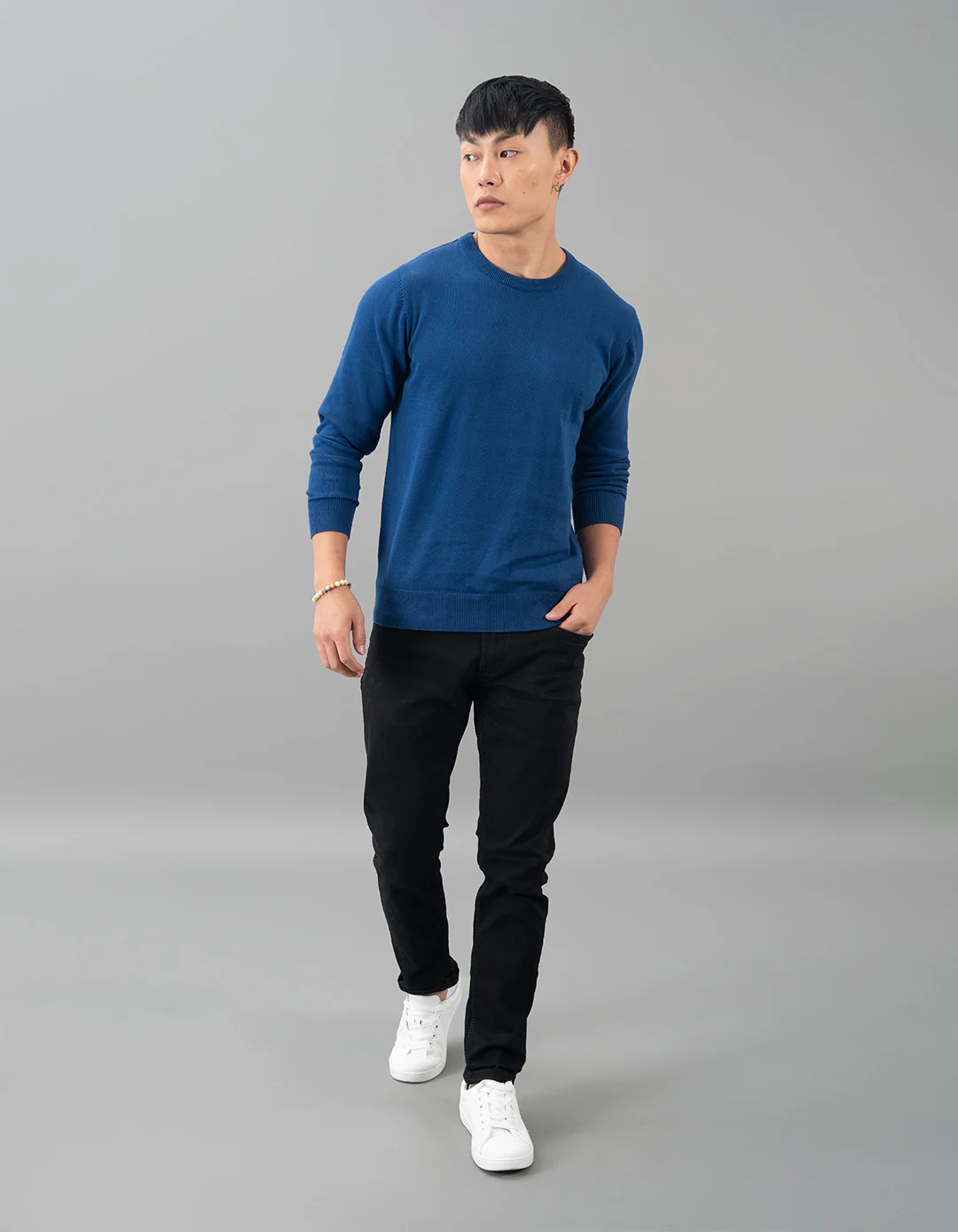 Navy Round Neck Flatknit Tee - Image 2