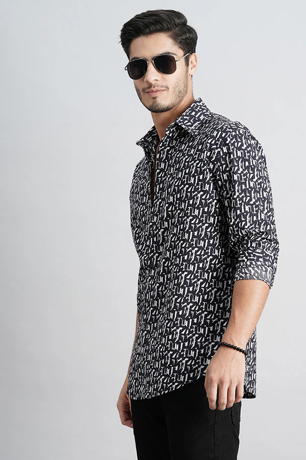 Navy White Full Sleeve Seersucker Shirt - Image 5