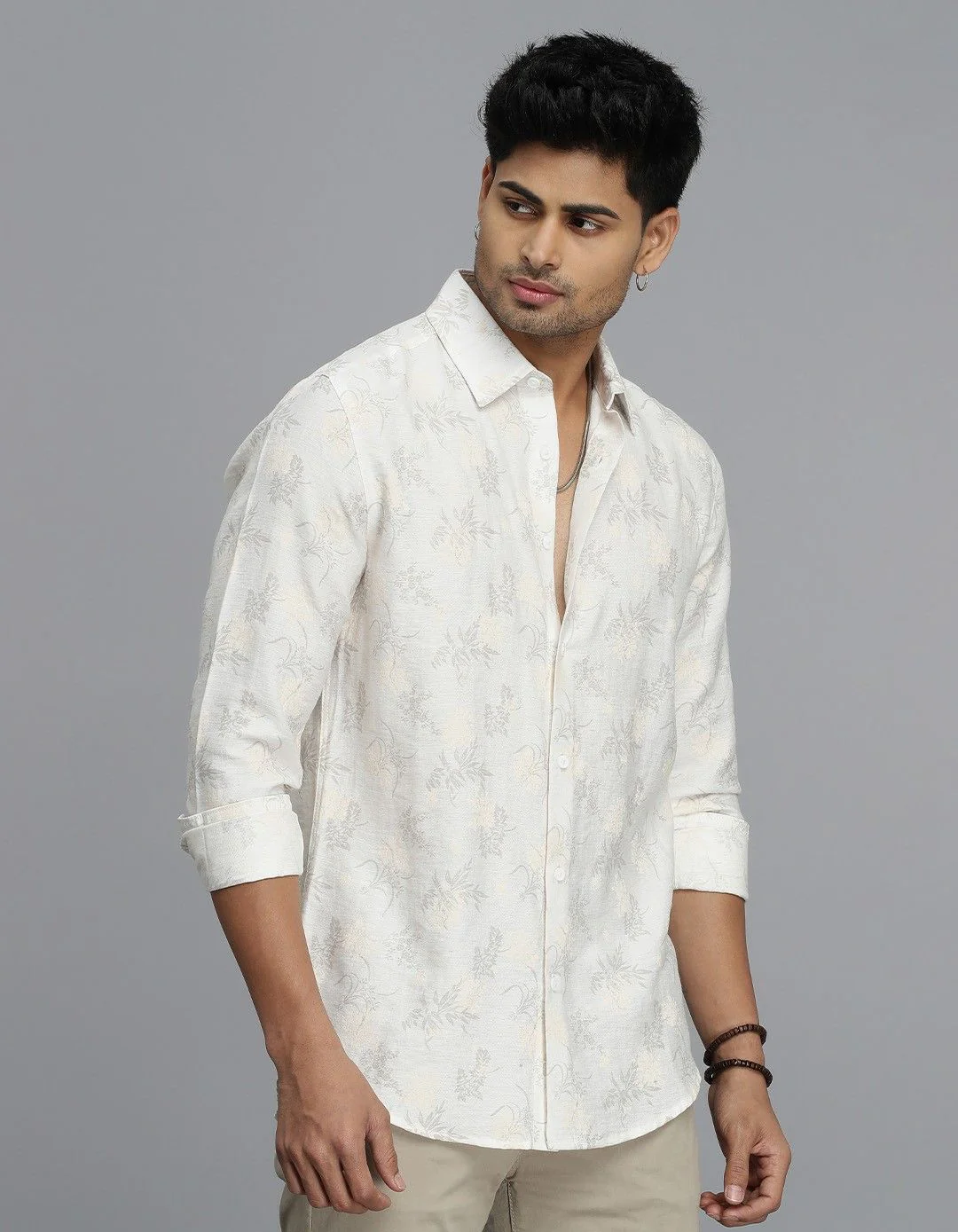 Off White Full Sleeves Printed Shirt - Image 4
