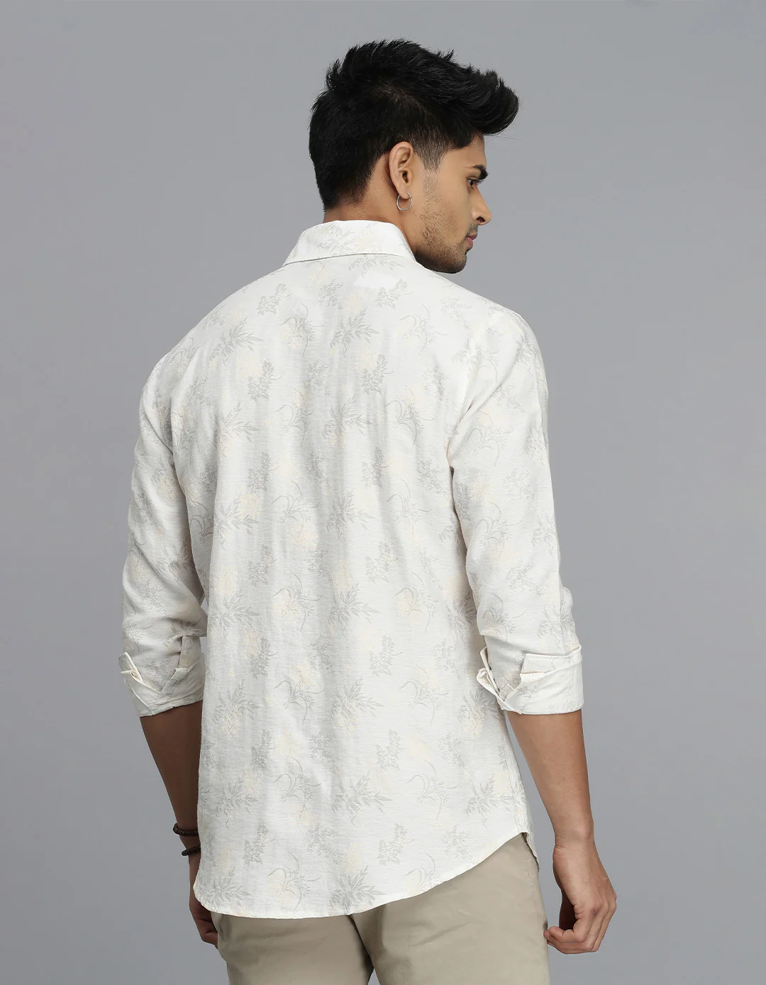 Off White Full Sleeves Printed Shirt - Image 5