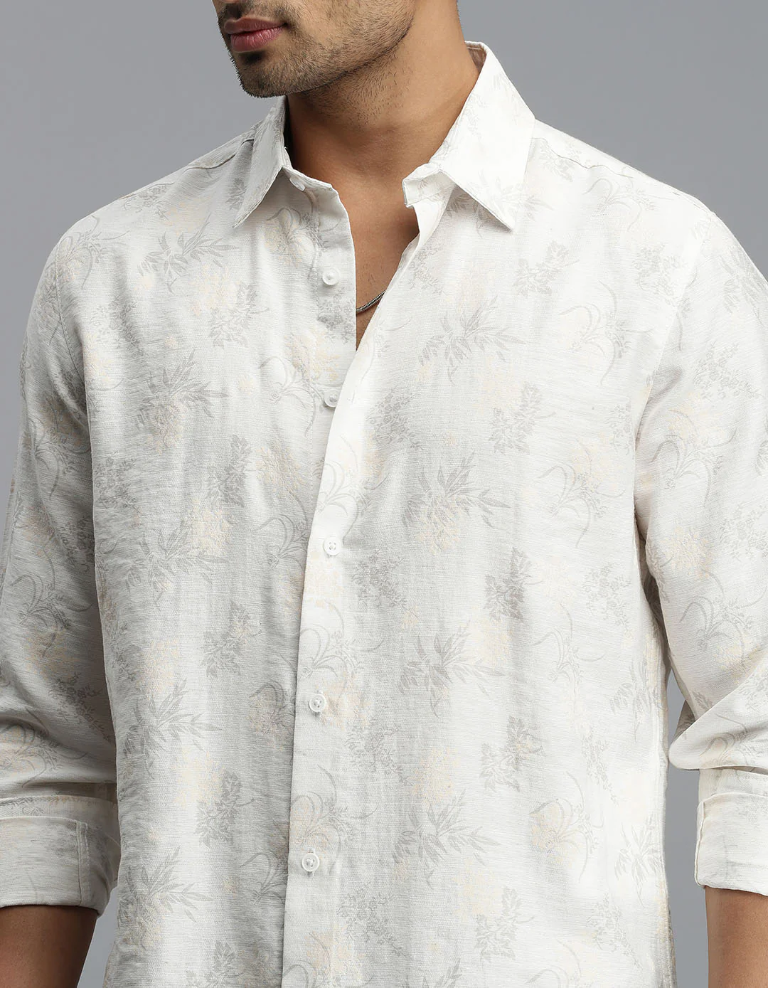 Off White Full Sleeves Printed Shirt - Image 6