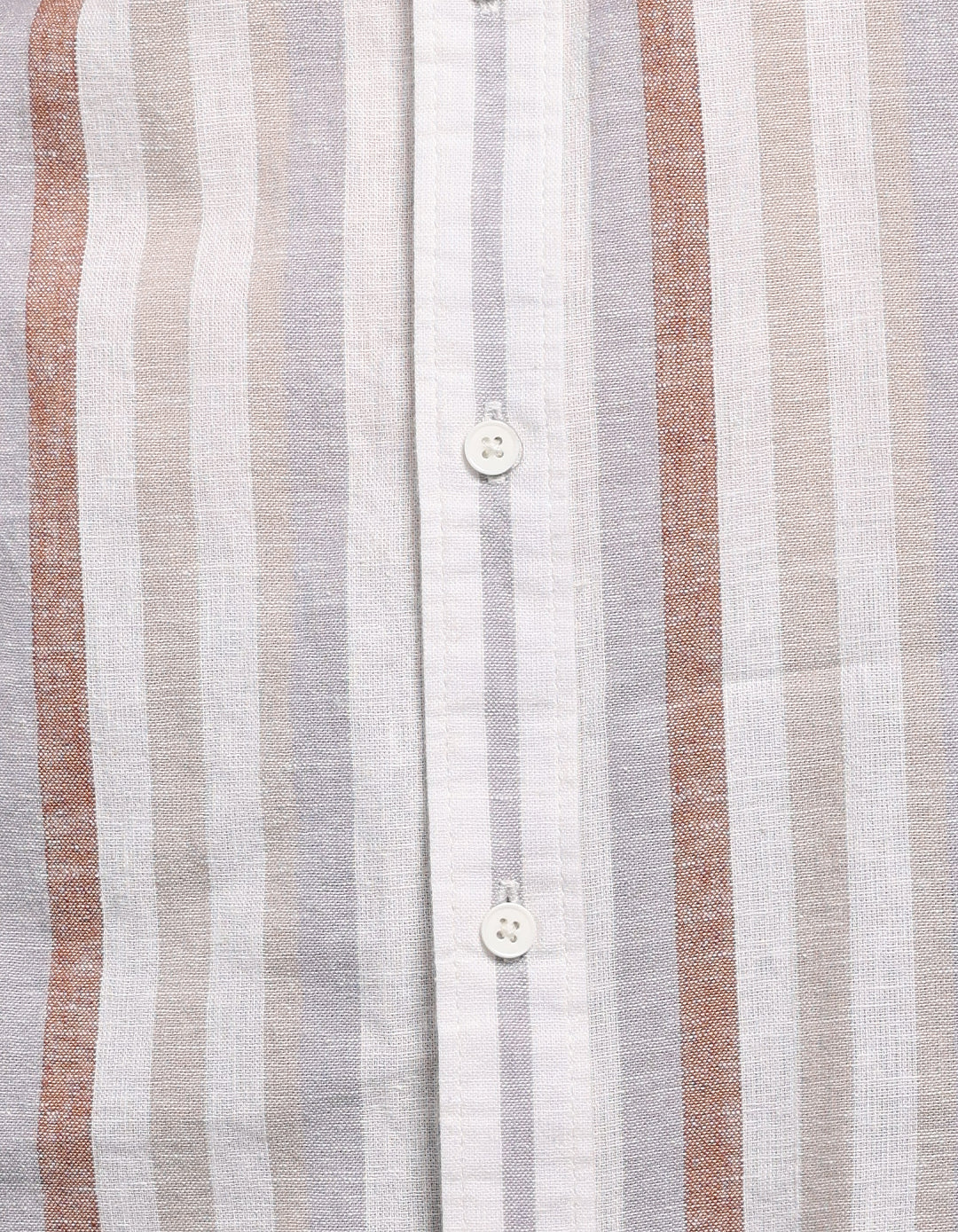 Off White Grey Full Sleeve Linen Blend Stripe Shirt - Image 7