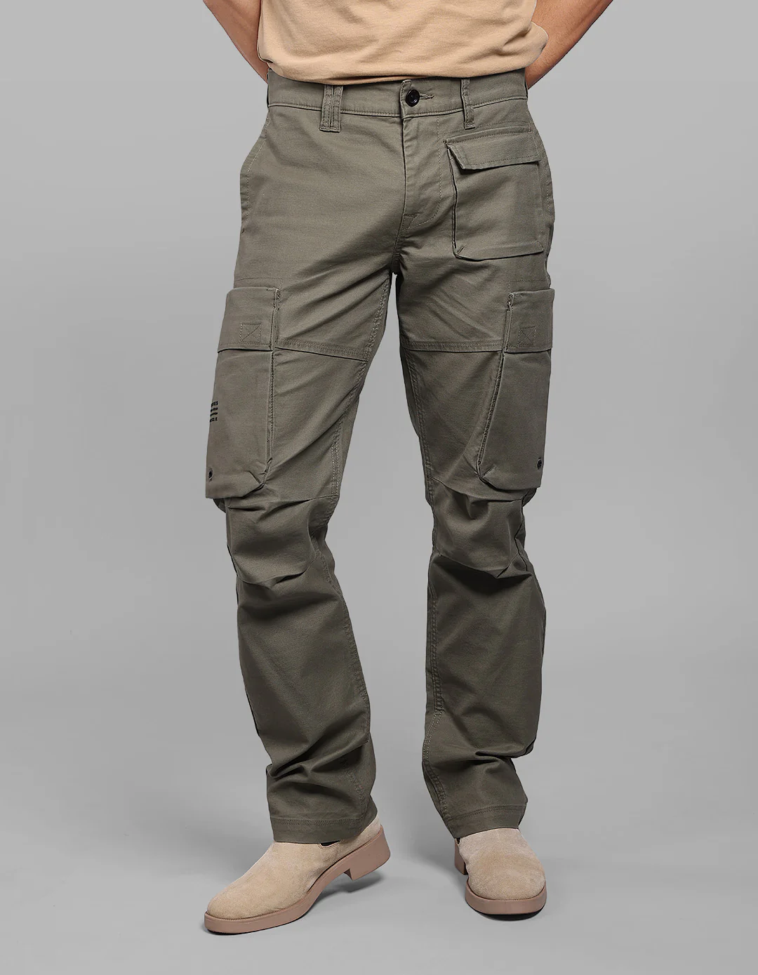Olive Comfort Straight Fit Stretch Cargo Pant