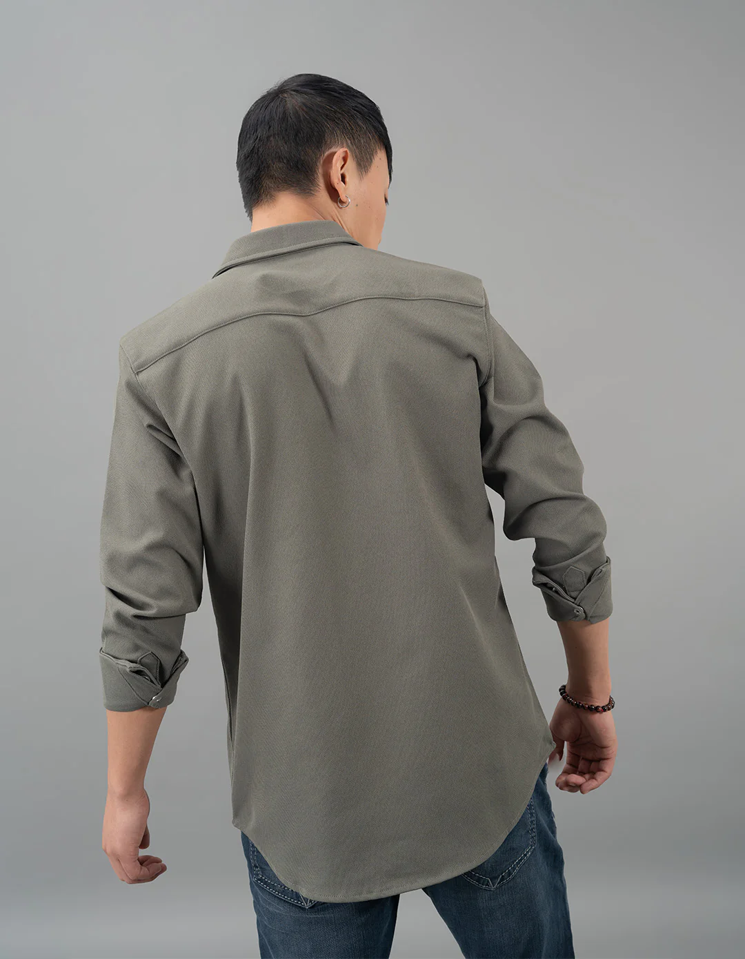 Olive Full Sleeves Knit Shacket - Image 5