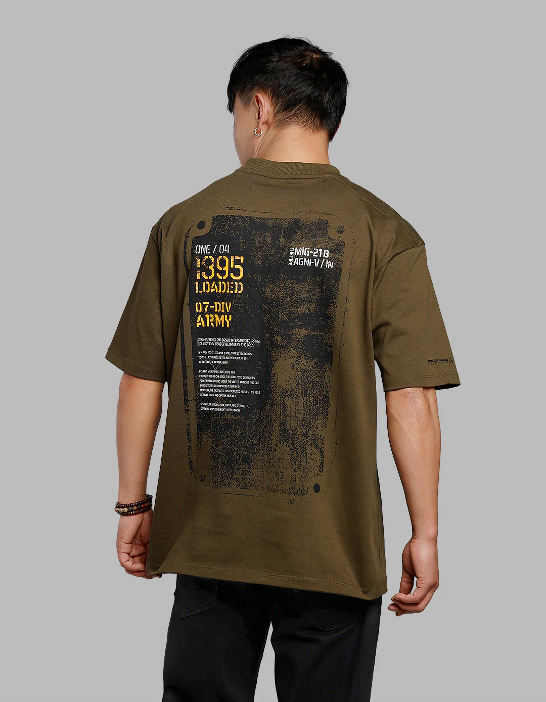 Olive Half Sleeves Oversize Tee