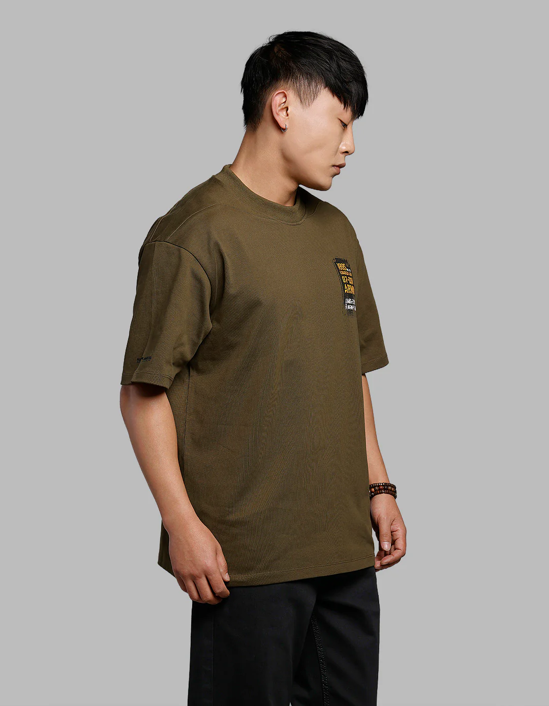 Olive Half Sleeves Oversize Tee - Image 5