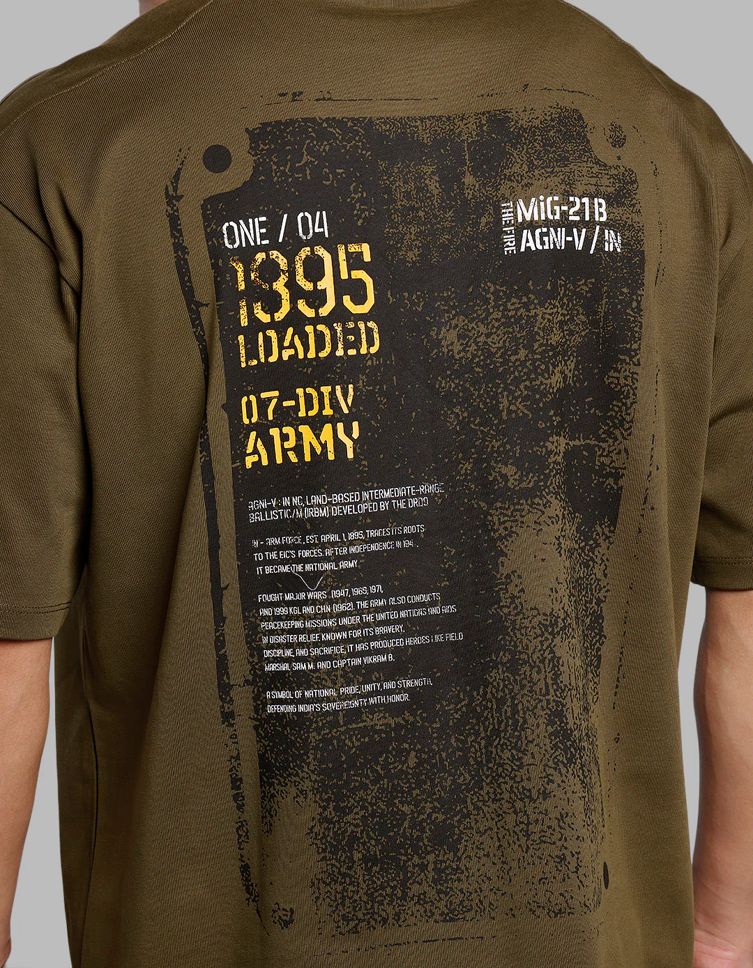 Olive Half Sleeves Oversize Tee - Image 6