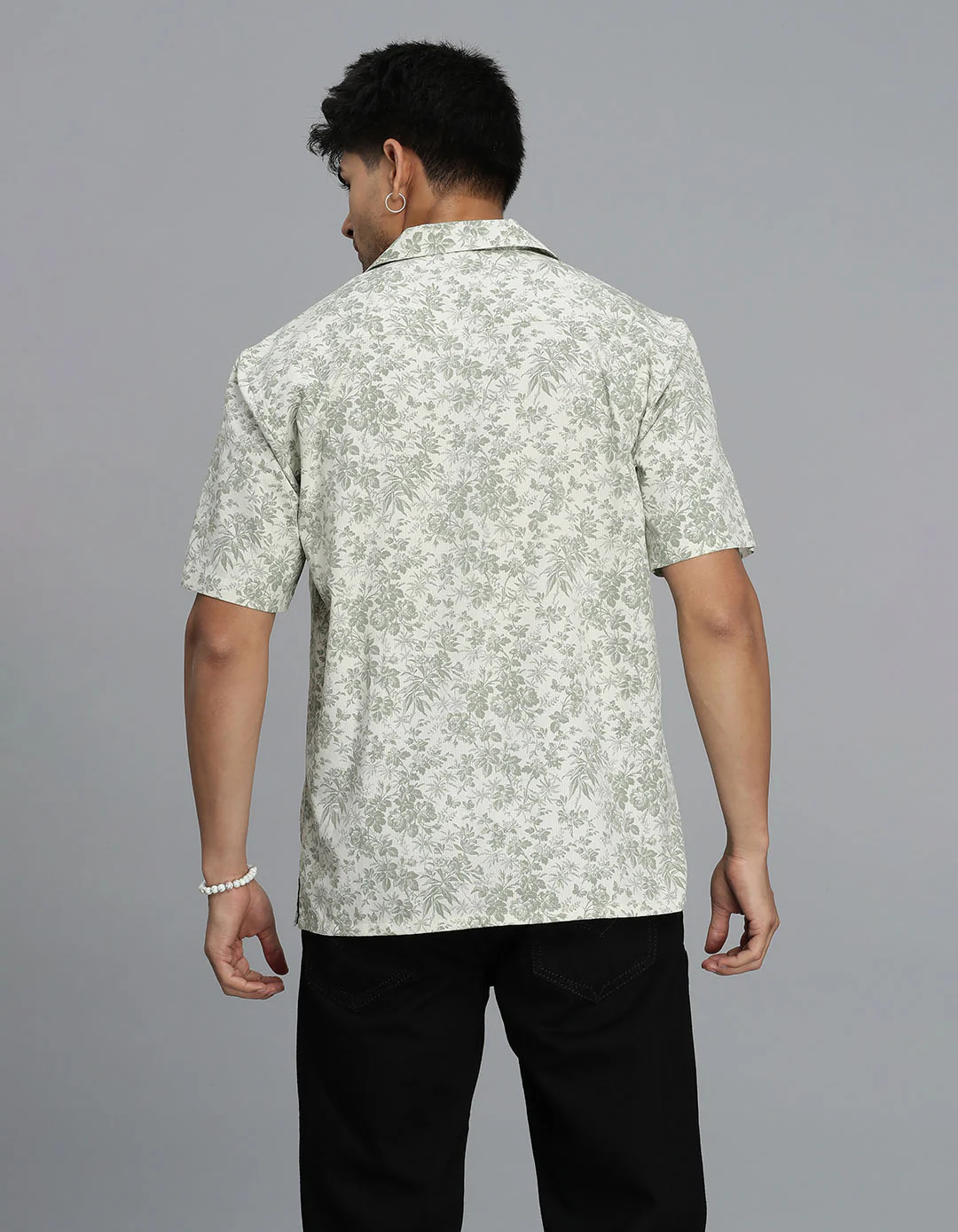 Olive Half Sleeves Printed Shirt - Image 4