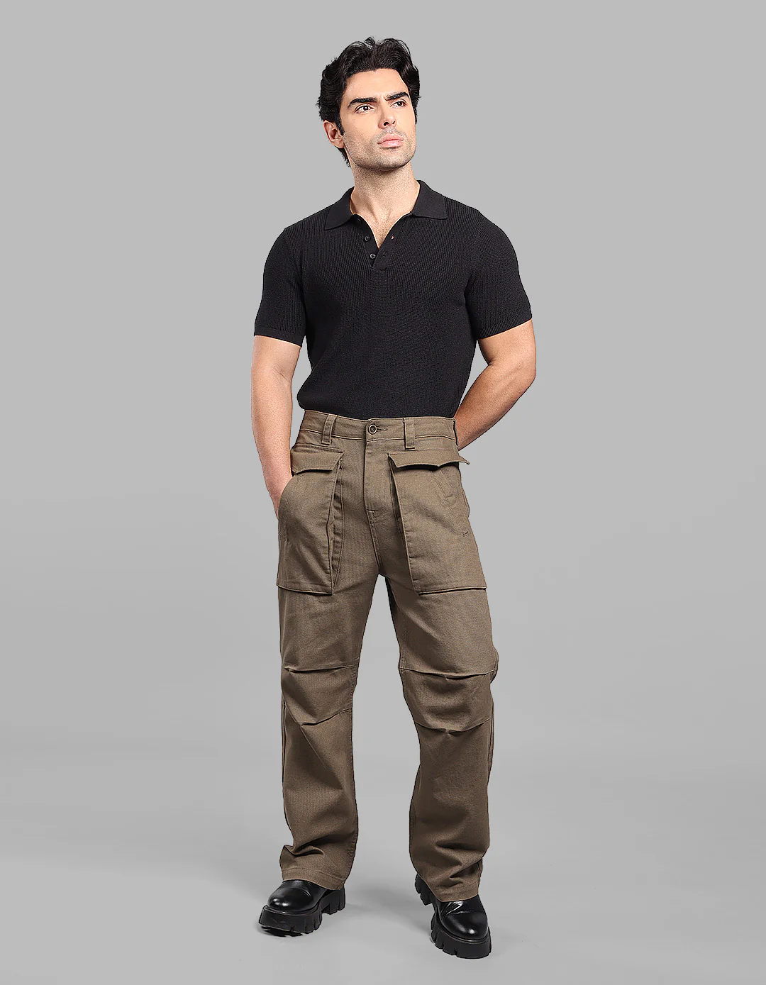 Olive Loose Fit Cargo Pant - Image 2