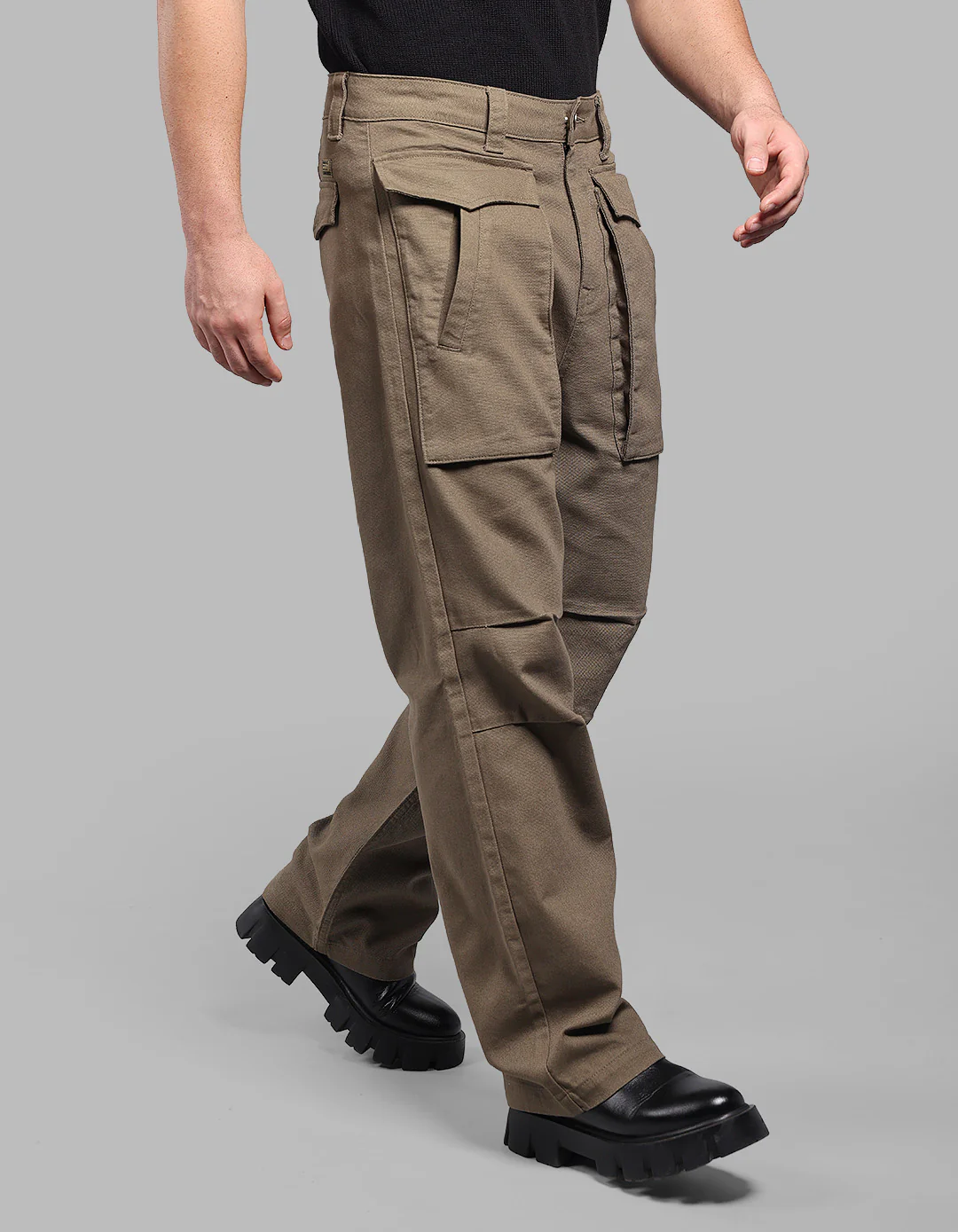 Olive Loose Fit Cargo Pant - Image 5
