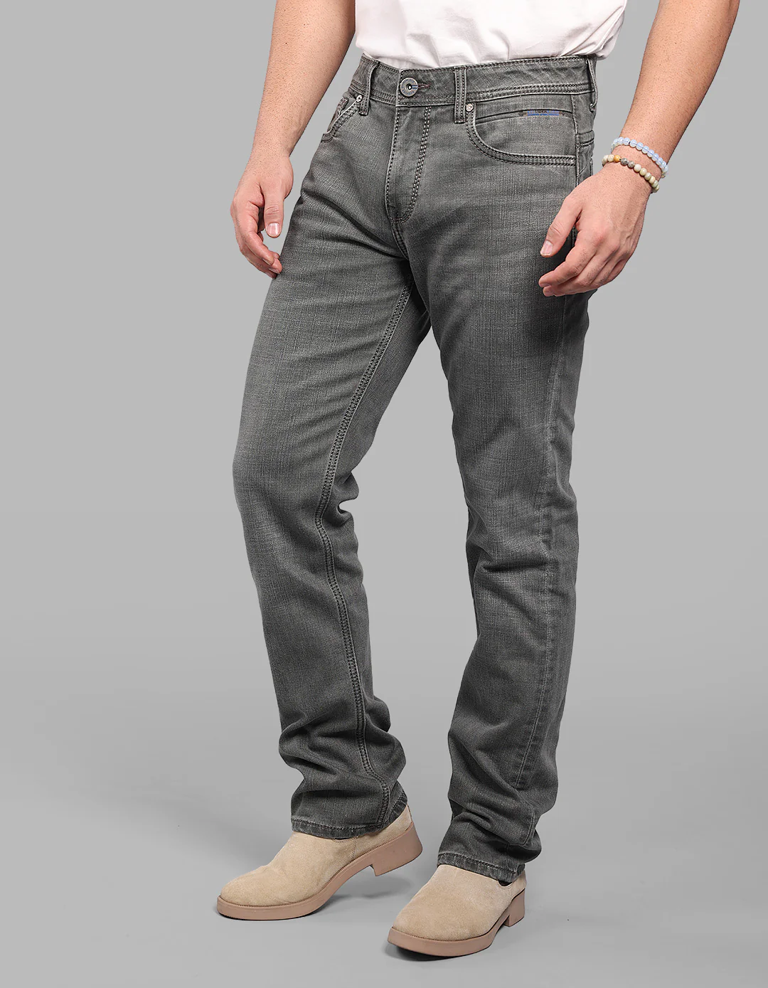 Olive Midrise, Comfort And Straight Crop Length Stretch Jeans - Image 3