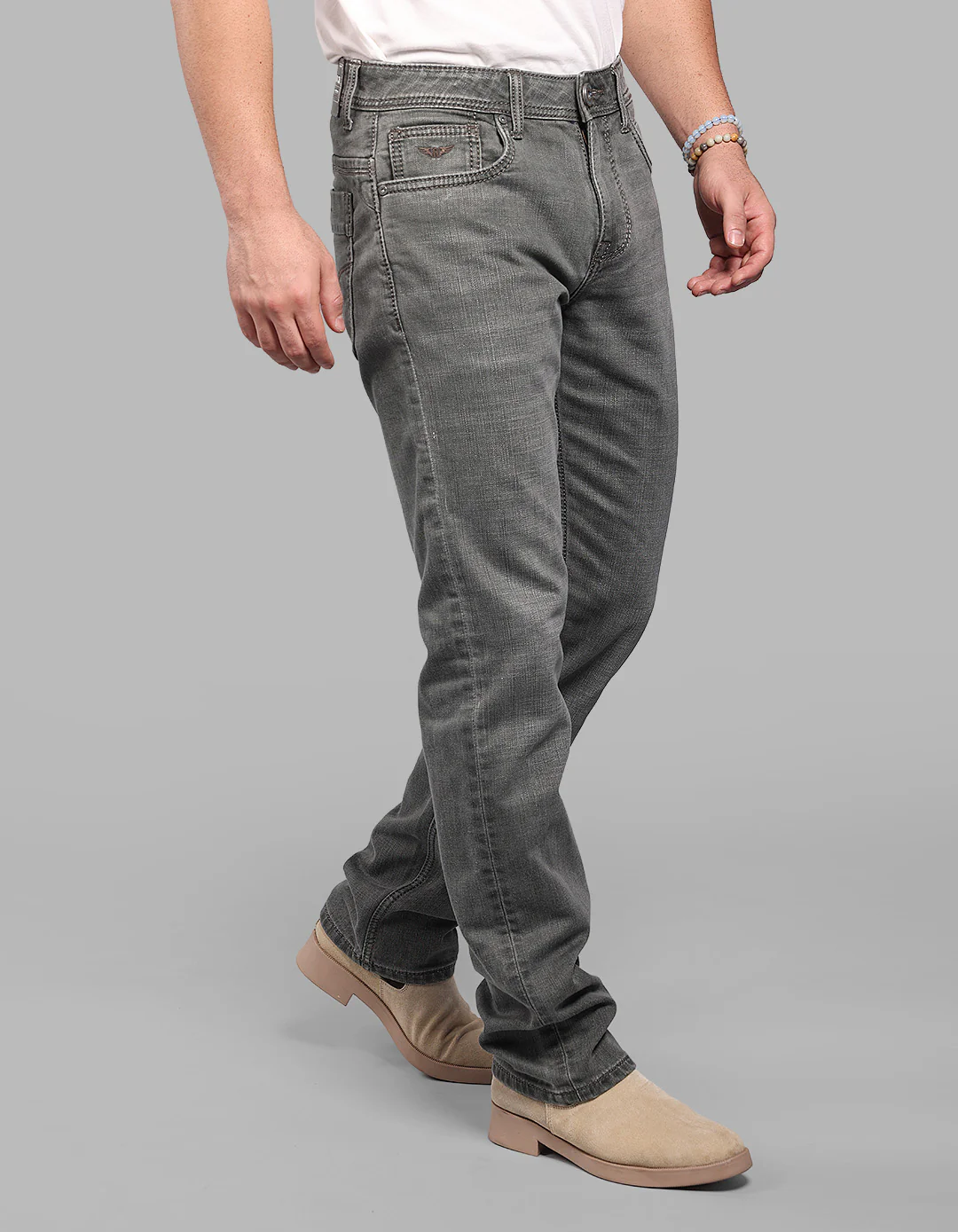 Olive Midrise, Comfort And Straight Crop Length Stretch Jeans - Image 4