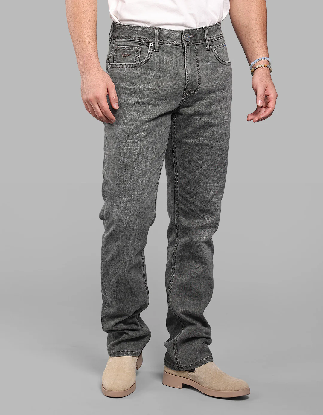 Olive Midrise, Comfort And Straight Crop Length Stretch Jeans - Image 6