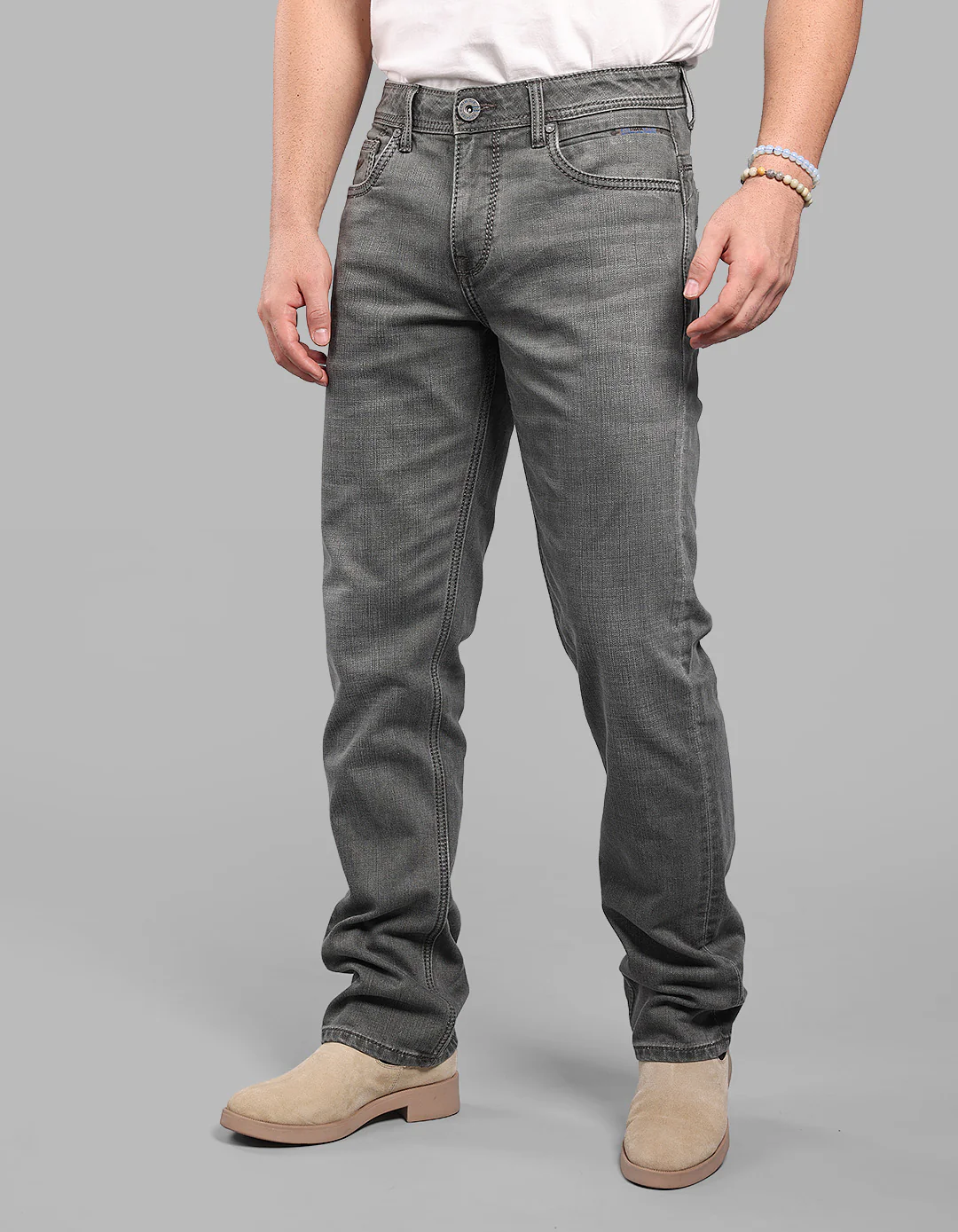 Olive Midrise, Comfort And Straight Fit Stretch Jeans