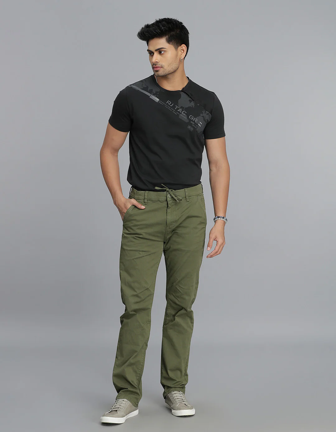 Olive Regular Fit Cargo Pant - Image 2