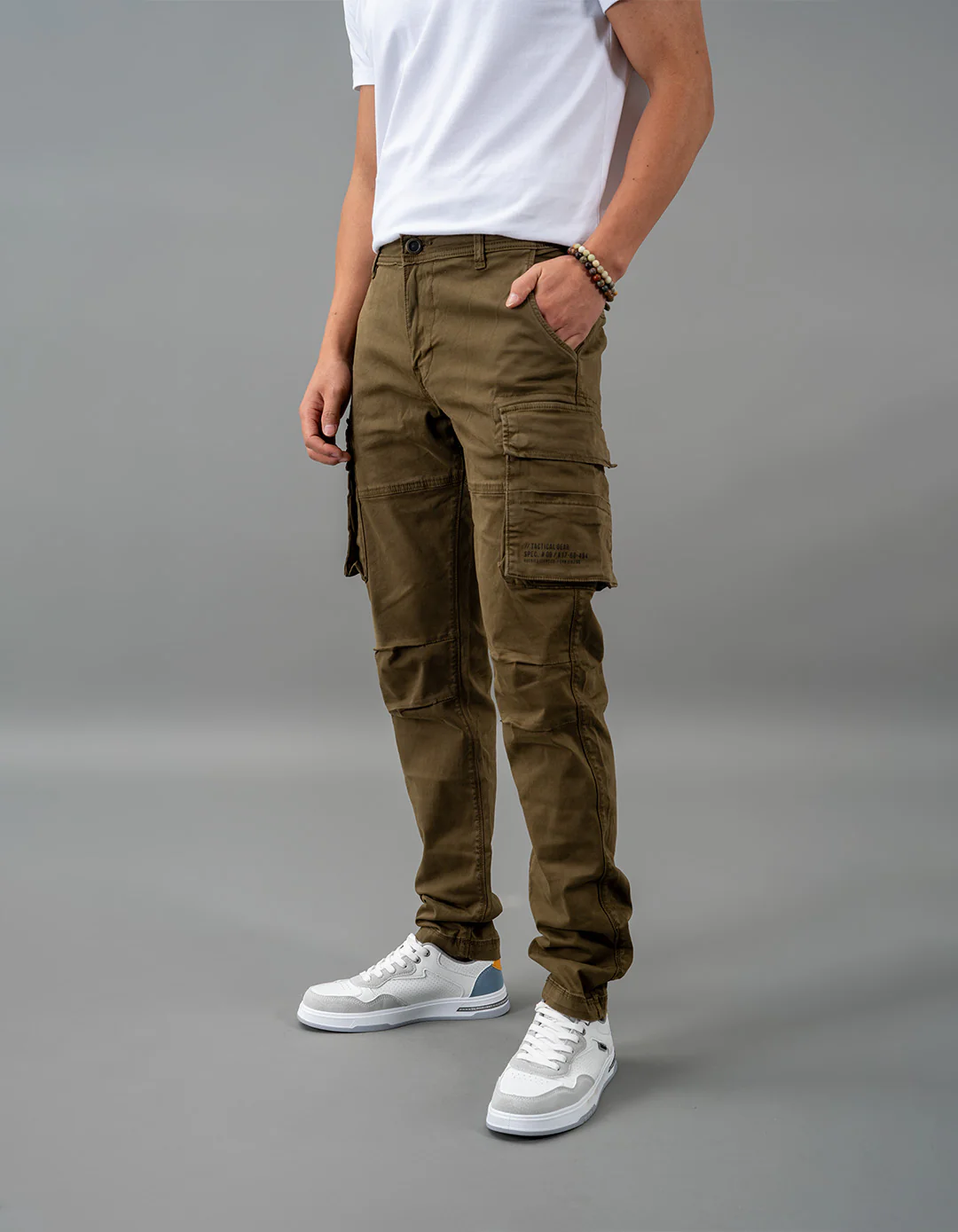 Olive Regular Fit Cargo Pant - Image 3