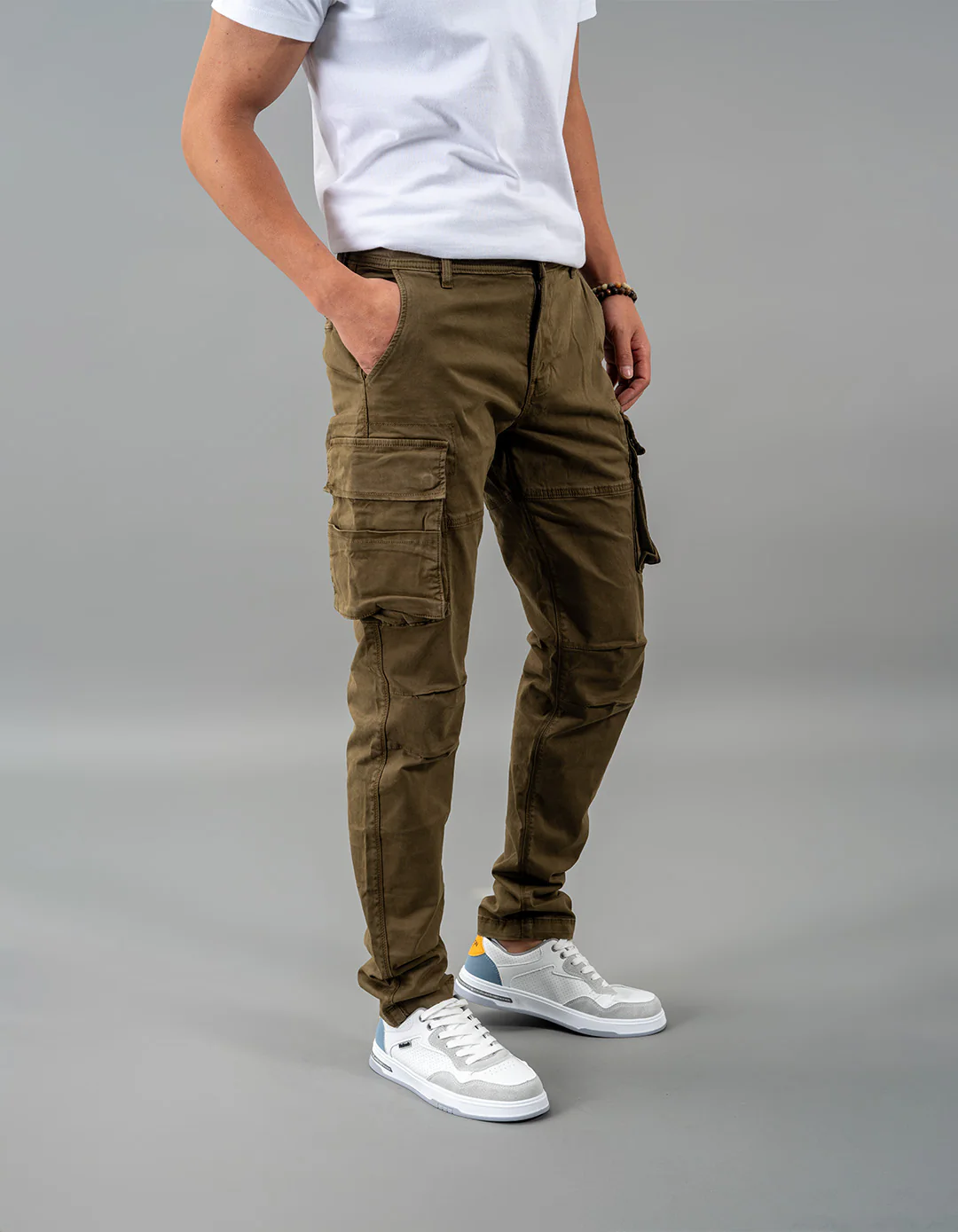 Olive Regular Fit Cargo Pant - Image 4