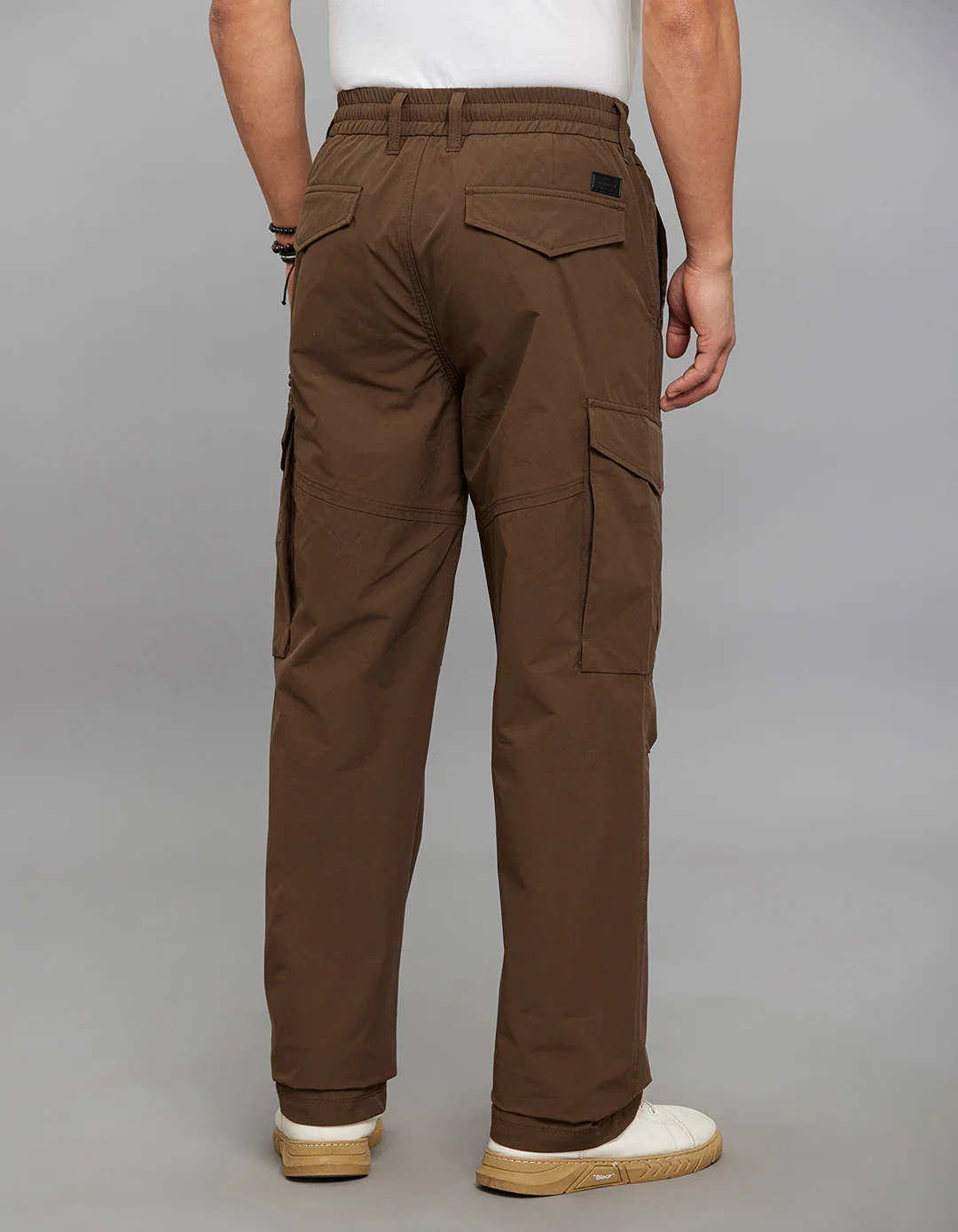 Olivish Khaki Comfort Straight Fit 100% Polyestor Cargo Pants - Image 6