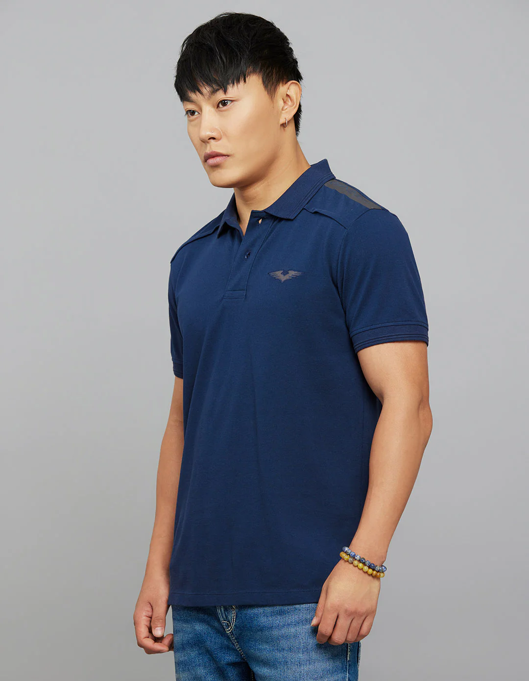 Pageant Blue Half Sleeves Pique Polo Tee - Image 3