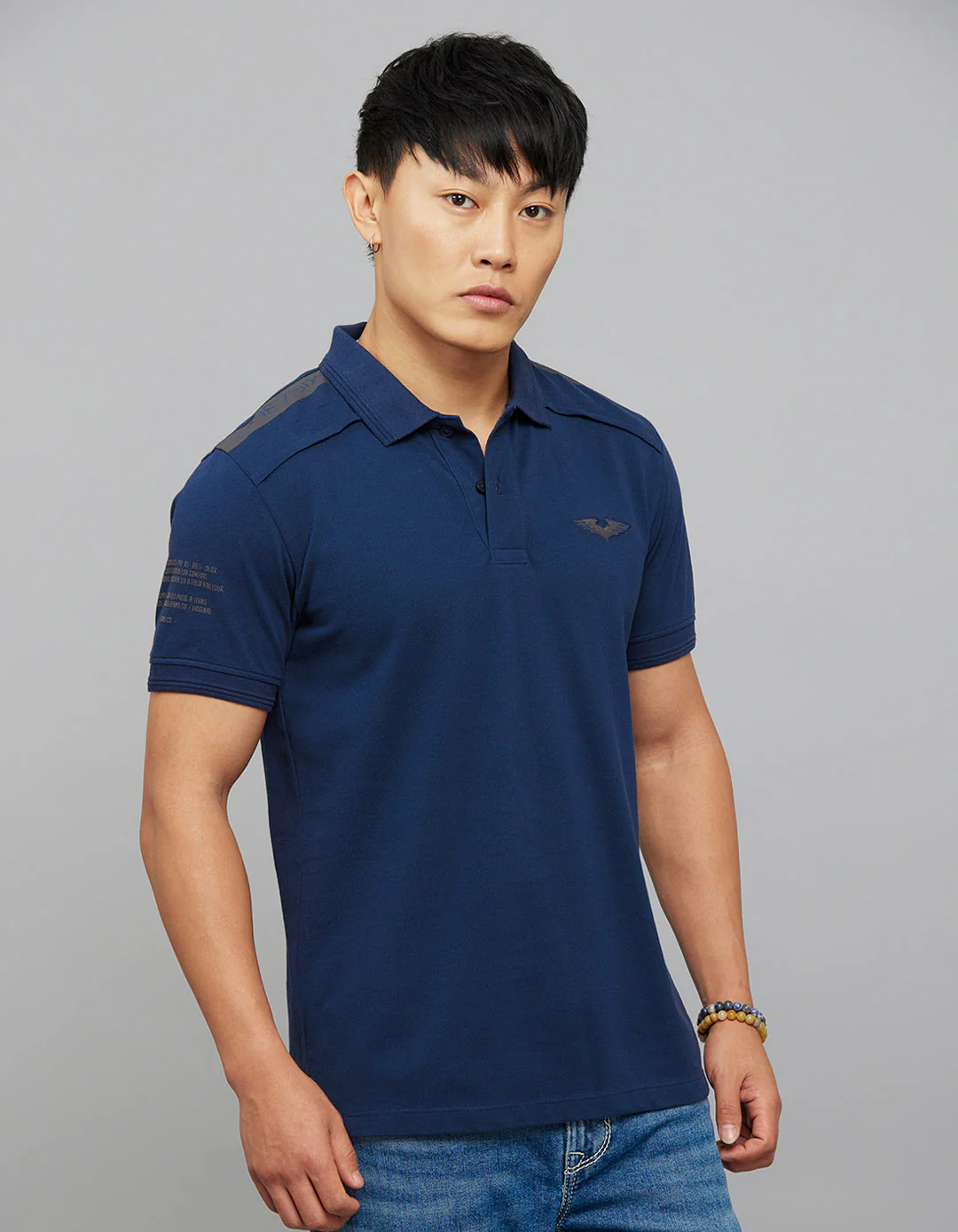 Pageant Blue Half Sleeves Pique Polo Tee - Image 4
