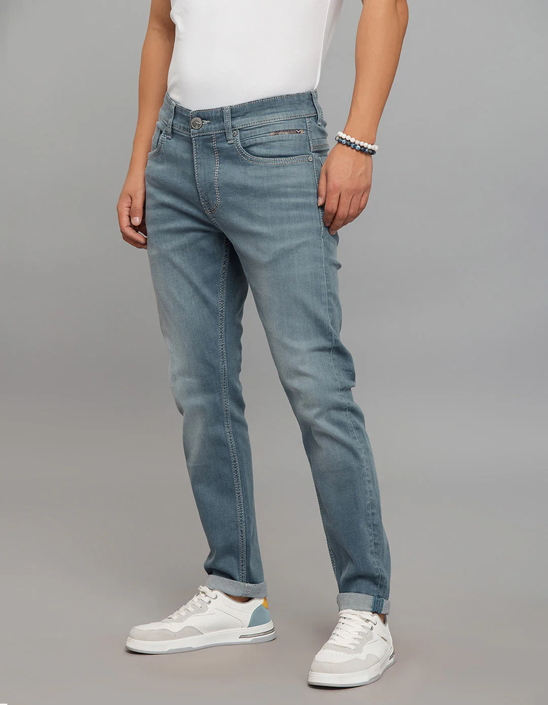 Petrol Low-Rise Tapered Ankle Length Stretch Jeans - Image 3