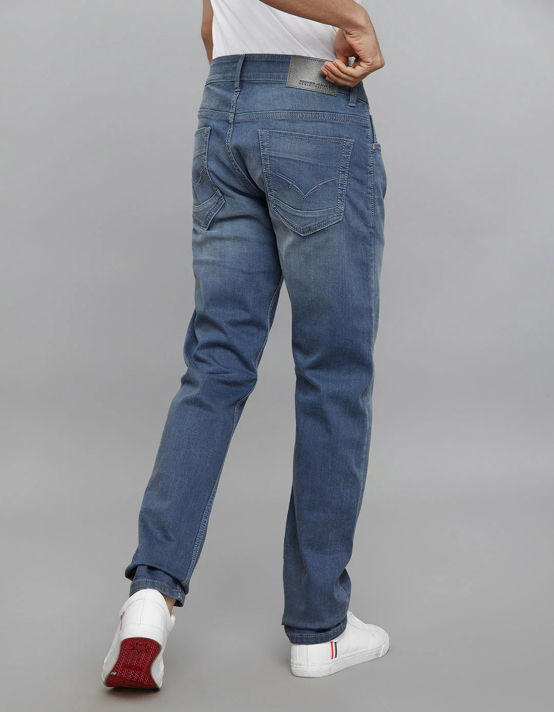 Petrol Mid-Rise Slim Straight Fit Stretch Jeans - Image 5
