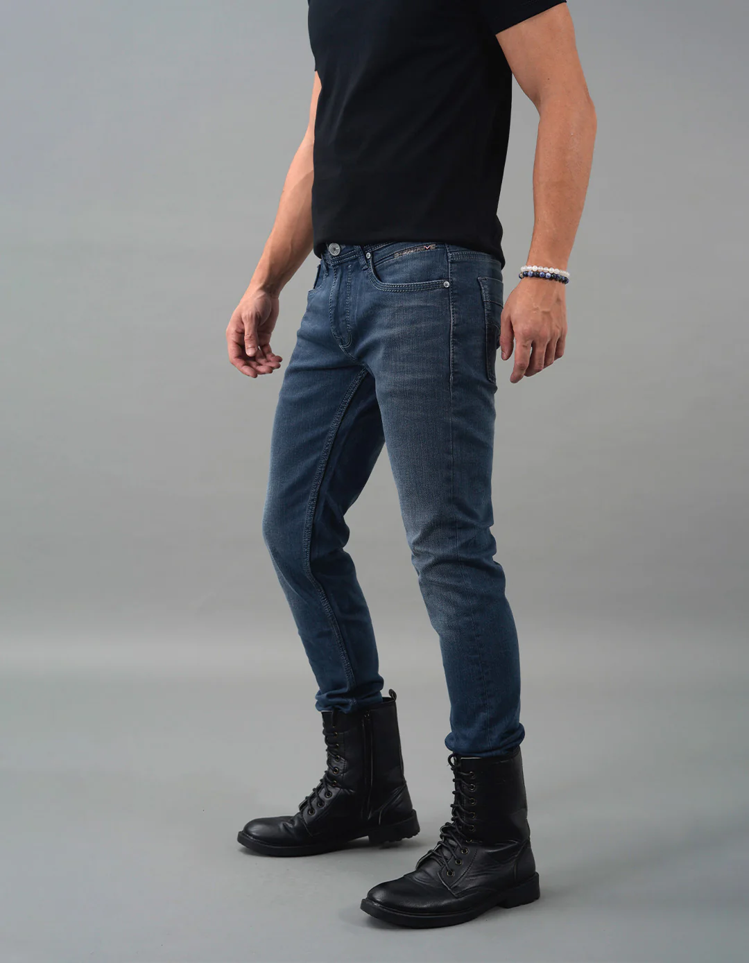 Petrol Mid-Rise Slim Straight Fit Jeans - Image 3