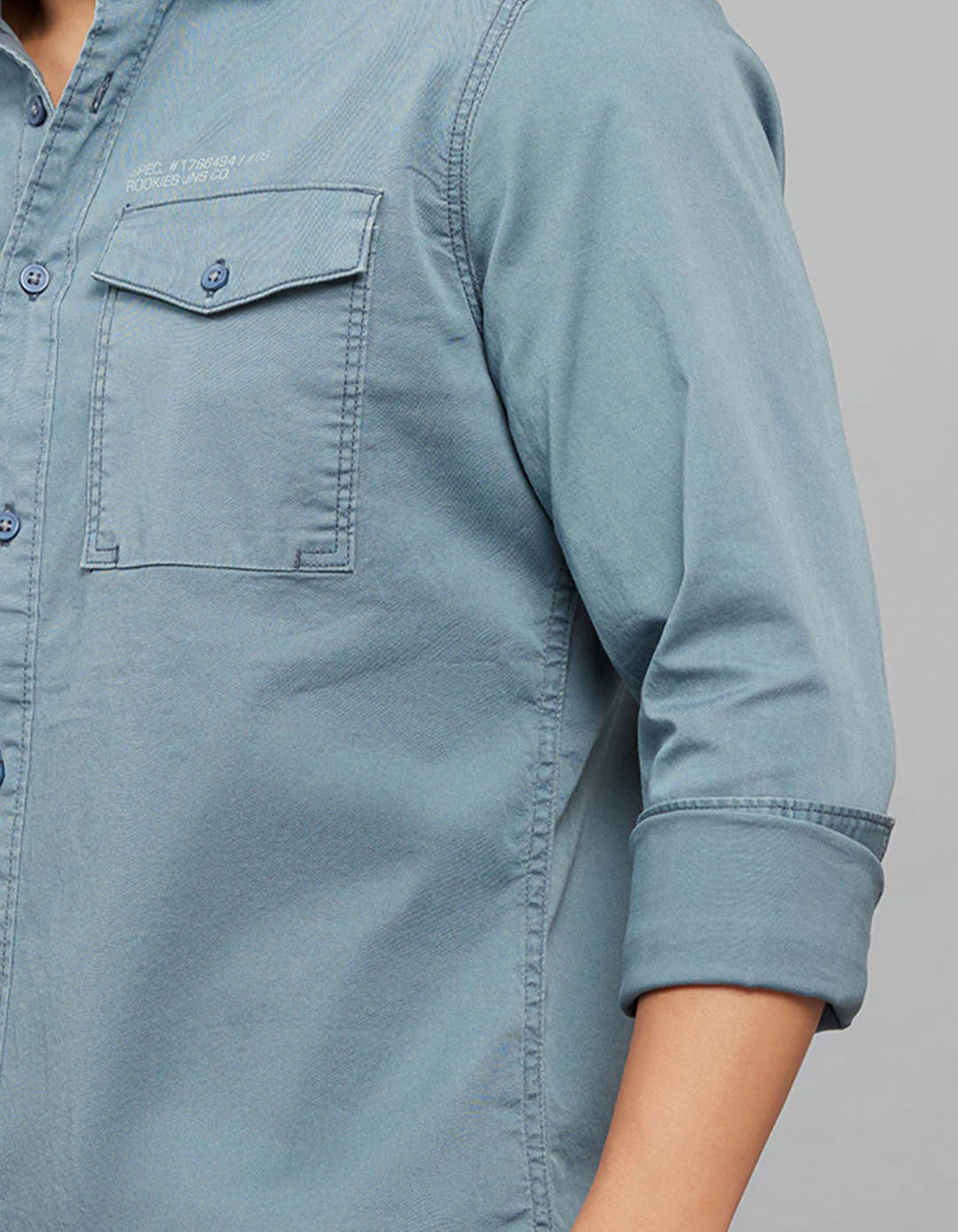 Petrol Full Sleeves Cargo Shirt - Image 7