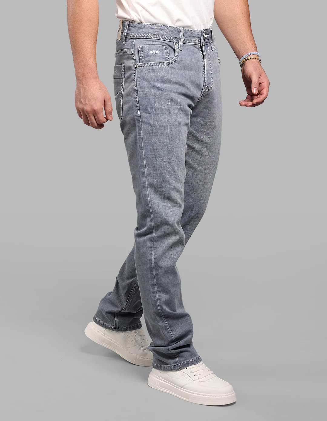 Petrol Midrise, Comfort And Straight Crop Length Stretch Jeans - Image 6