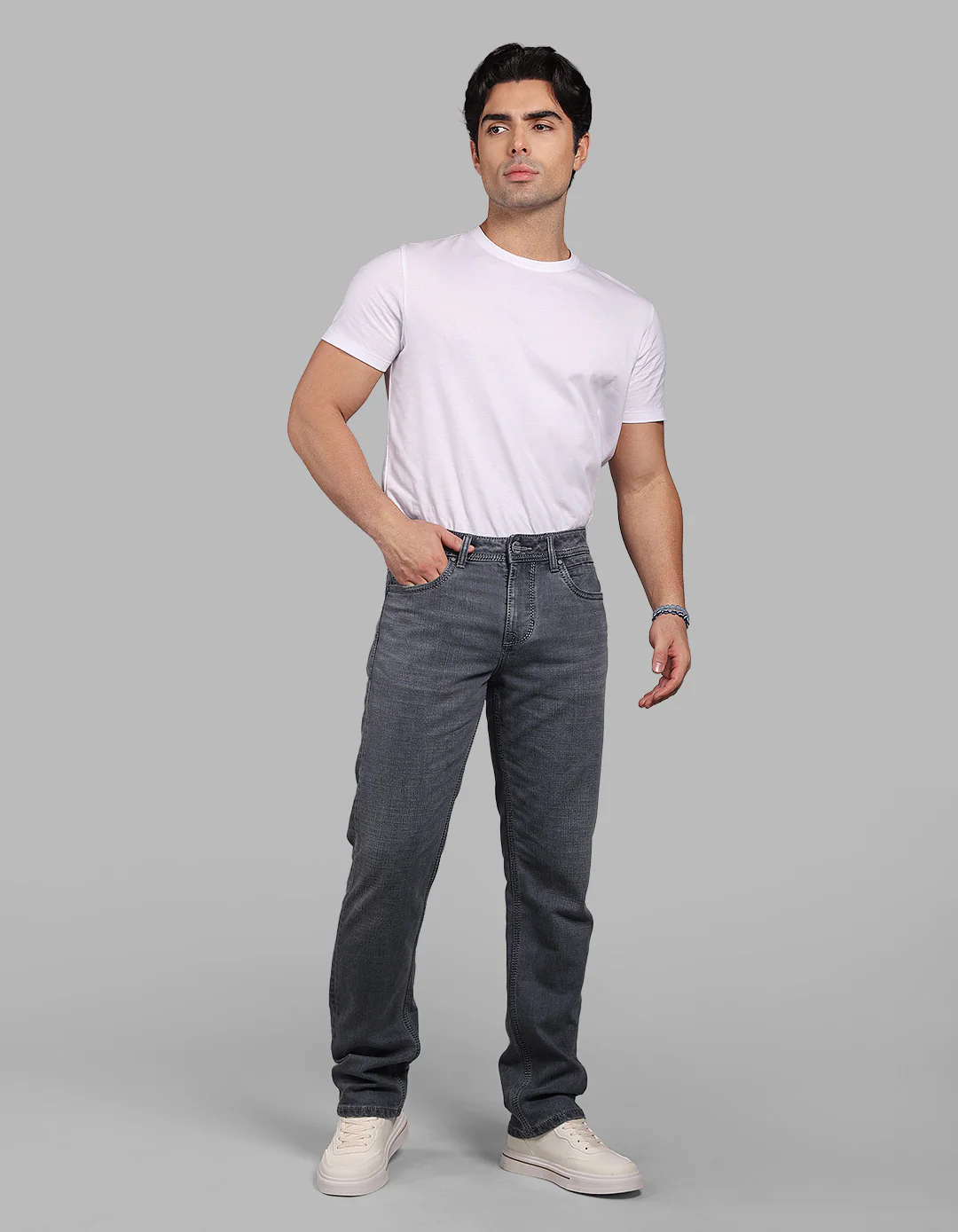 Petrol Midrise, Comfort And Straight Fit Stretch Jeans - Image 2