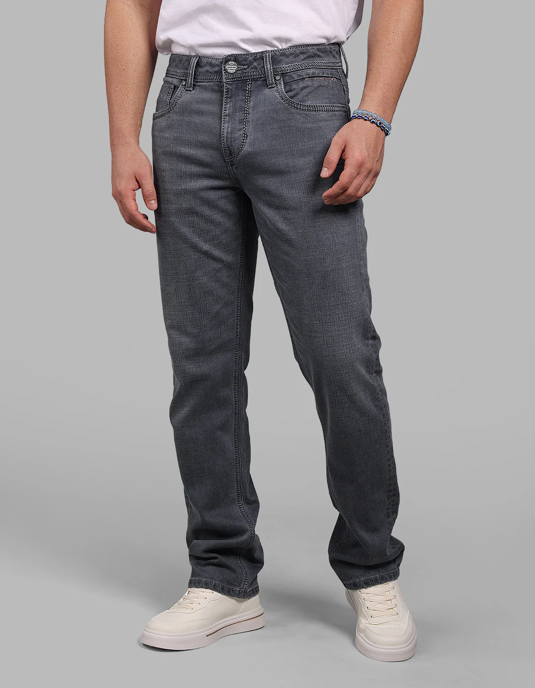 Petrol Midrise, Comfort And Straight Fit Stretch Jeans - Image 4