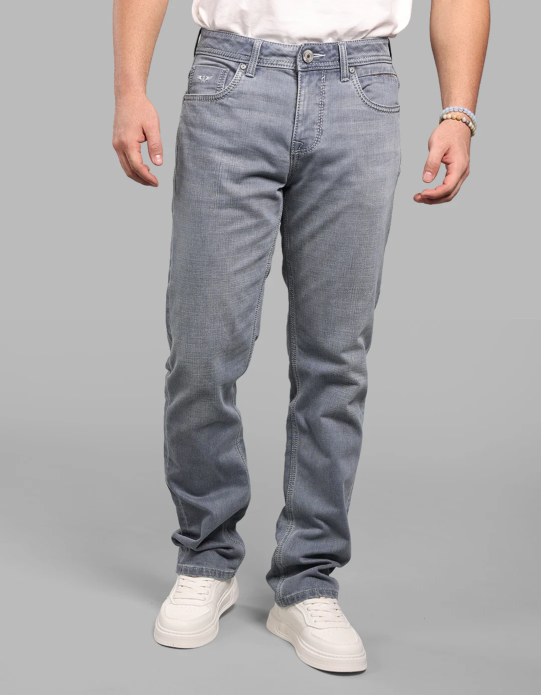 Petrol Midrise, Comfort And Straight Fit Stretch Jeans - Image 3