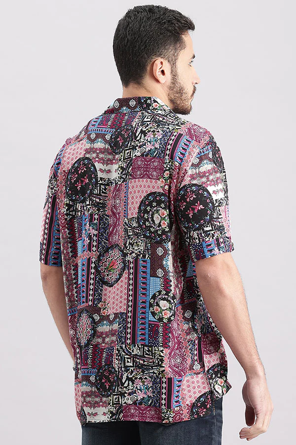 Pink Half Sleeve Printed Shirt - Image 4