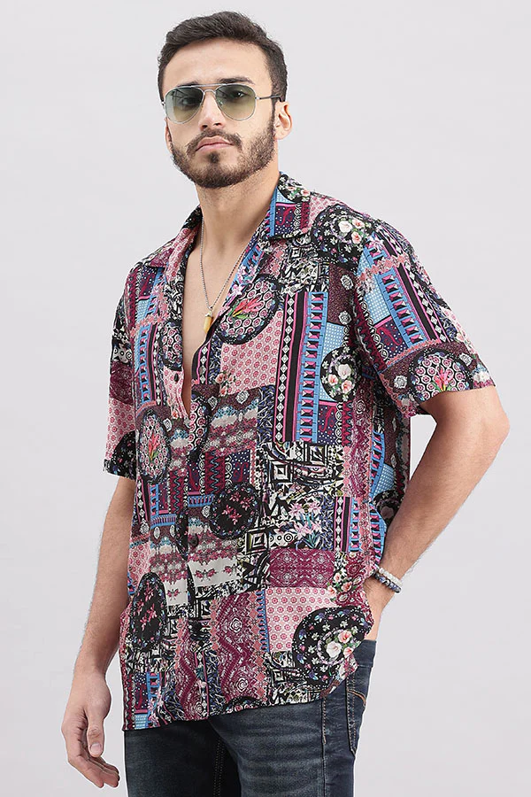 Pink Half Sleeve Printed Shirt - Image 5