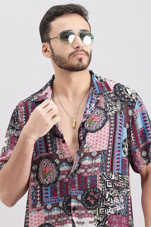 Pink Half Sleeve Printed Shirt - Image 6