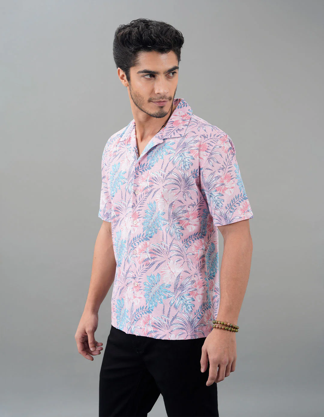 Pink 100% Cotton Half Sleeves Printed Shirt - Image 3
