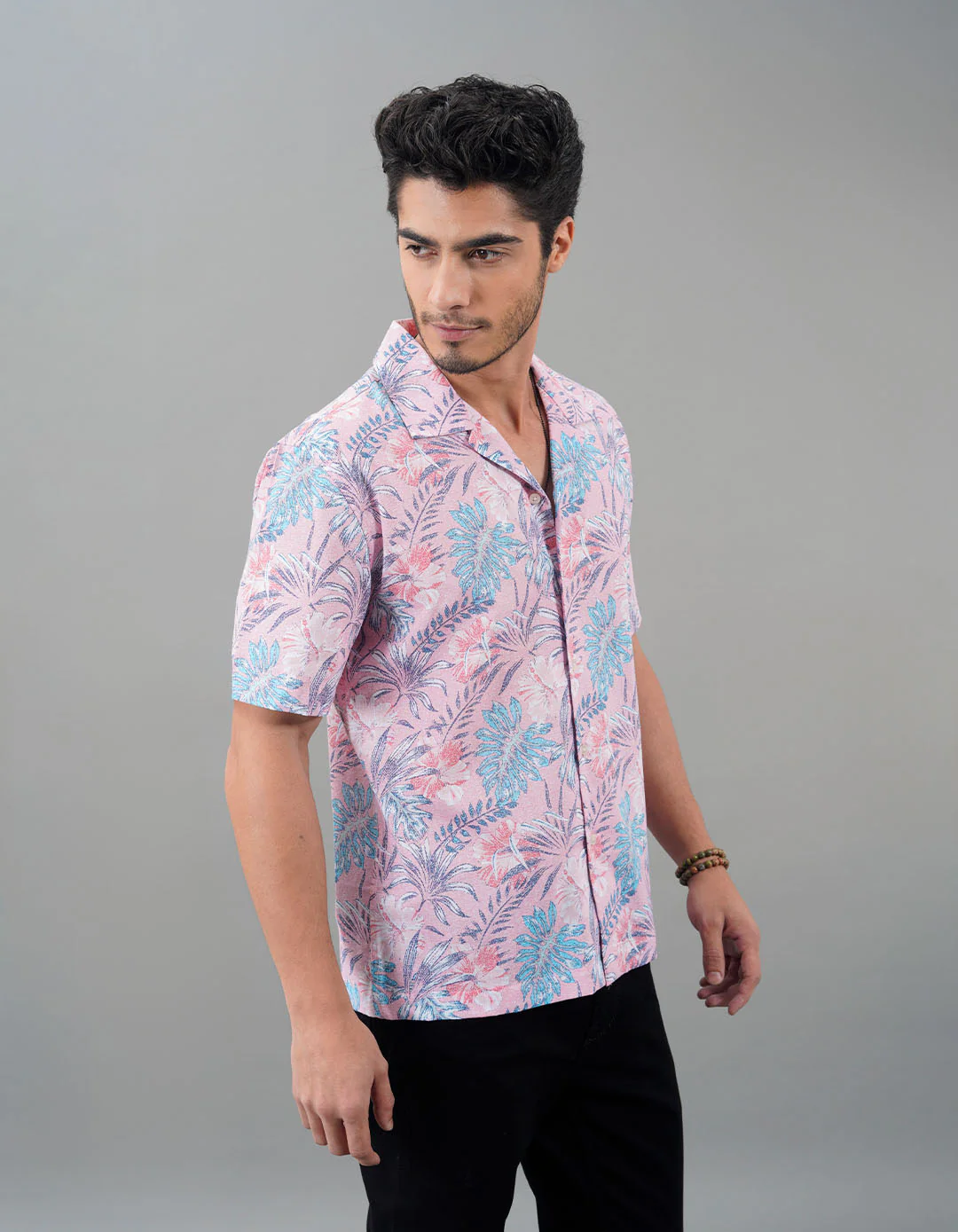 Pink 100% Cotton Half Sleeves Printed Shirt - Image 4