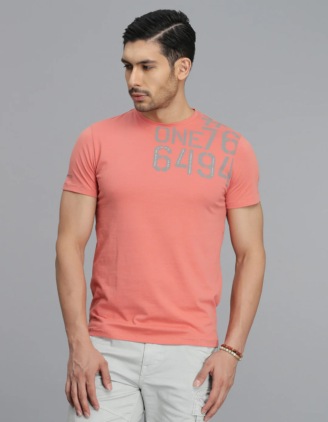 Pink Half Sleeves Round Neck Tee