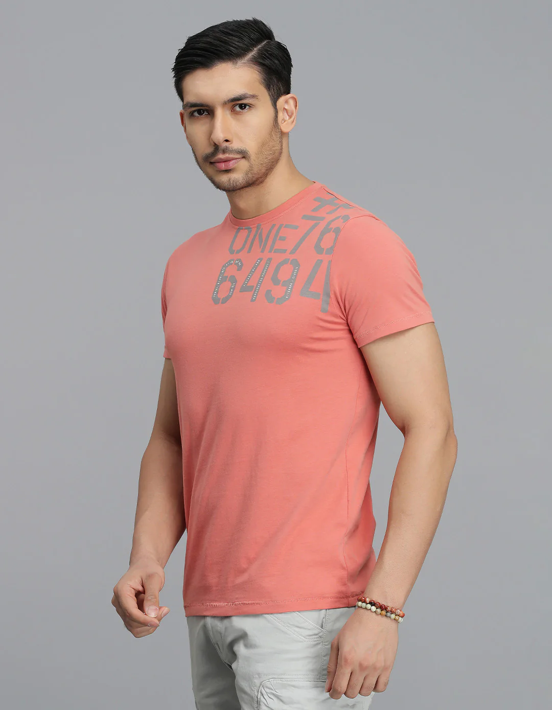 Pink Half Sleeves Round Neck Tee - Image 3