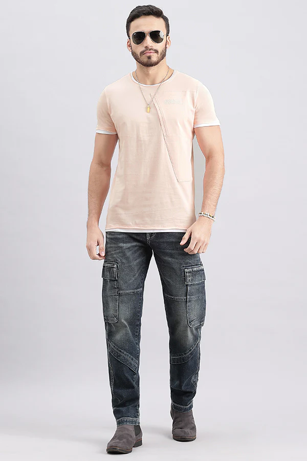 Pink Rose Half Sleeve Round Neck Tee - Image 5