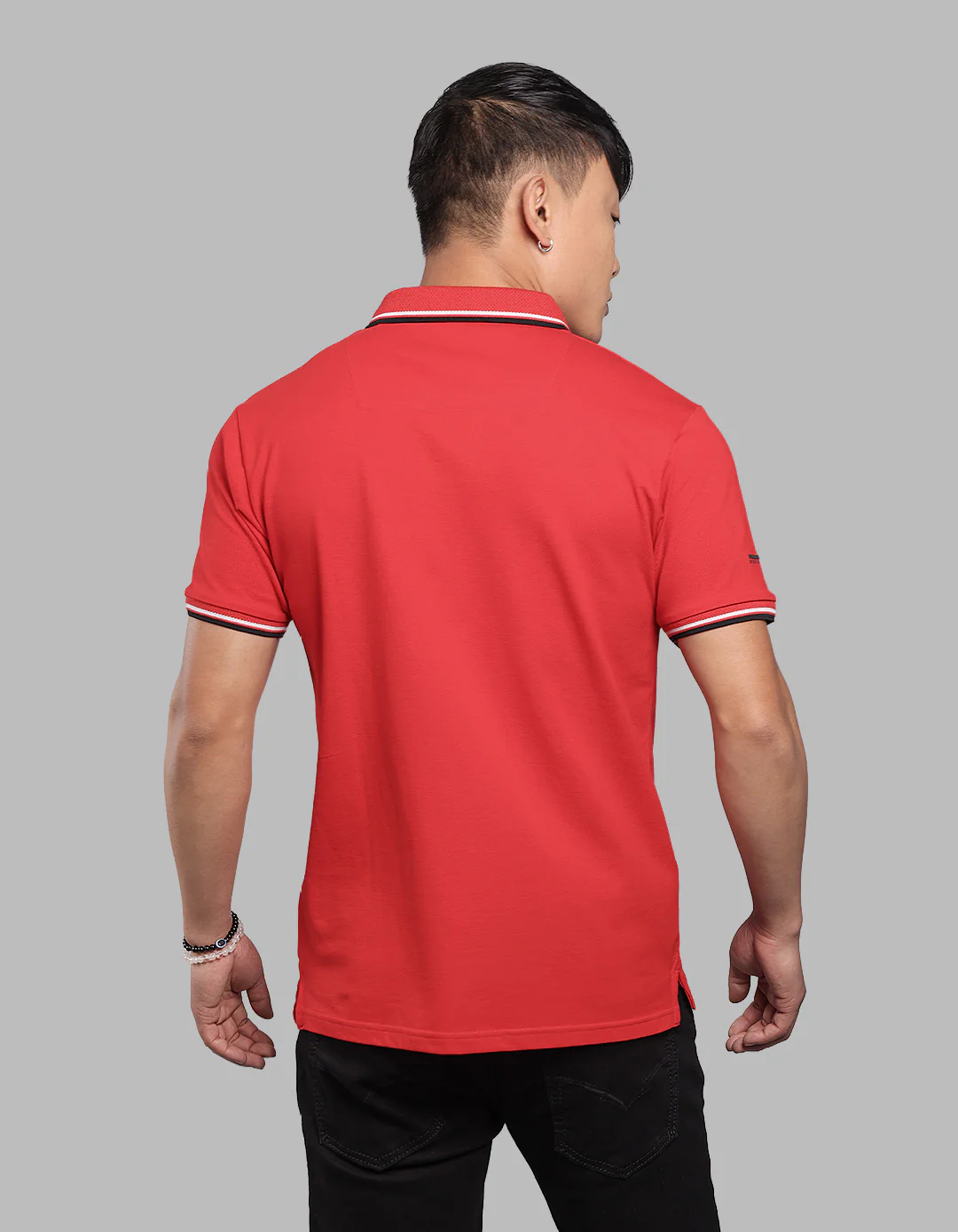 Red Half Sleeve Pique Polo Tee - Image 5