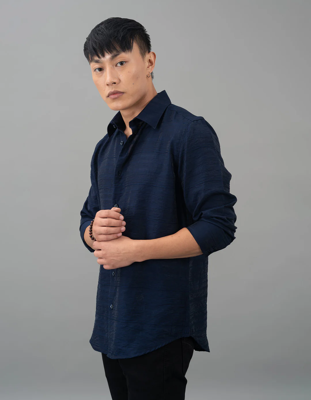 Royal Blue Full Sleeve Solid Shirt - Image 3