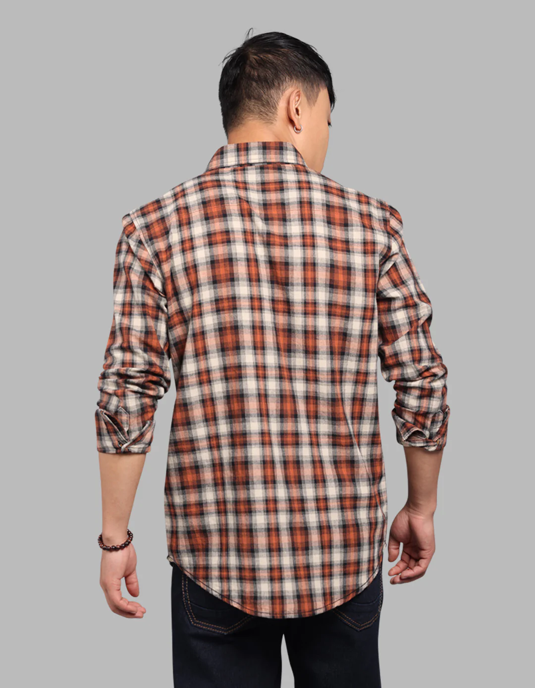 Rust Black 100% Cotton Full Sleeve Check Shirt - Image 5