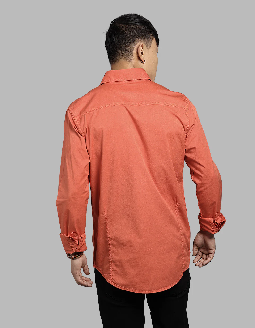 Rust Brown Full Sleeve Stretch Cargo Shirt - Image 5