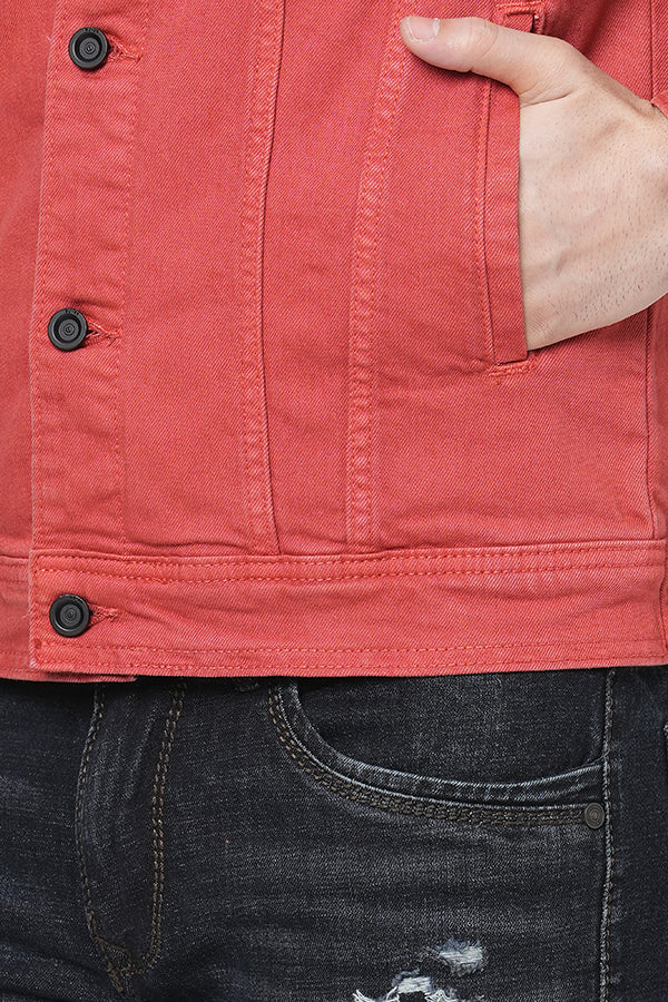 Rust Full Sleeve Cotton Jacket - Image 4