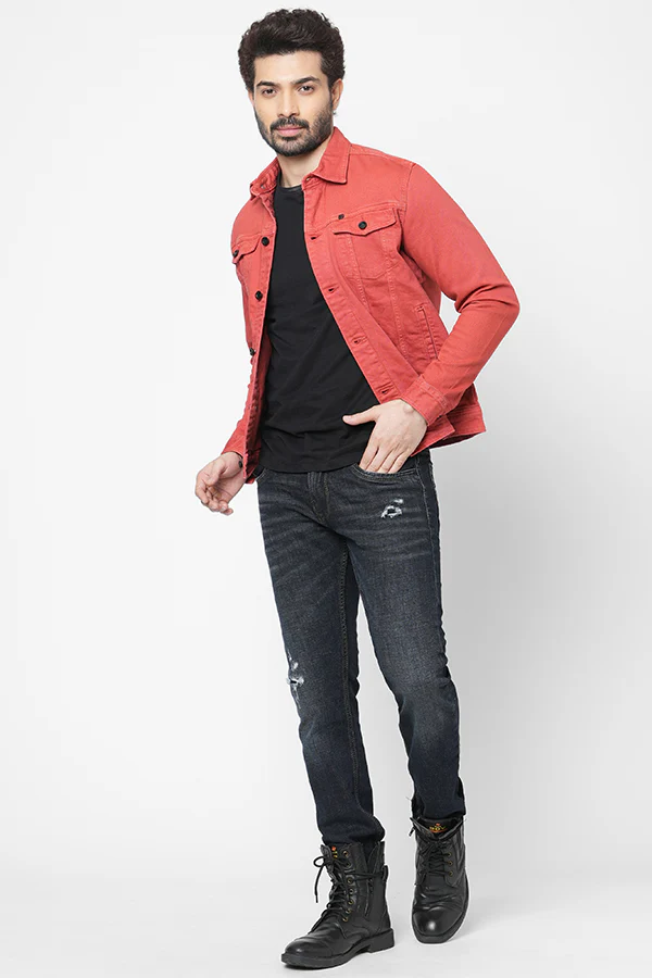 Rust Full Sleeve Cotton Jacket - Image 8