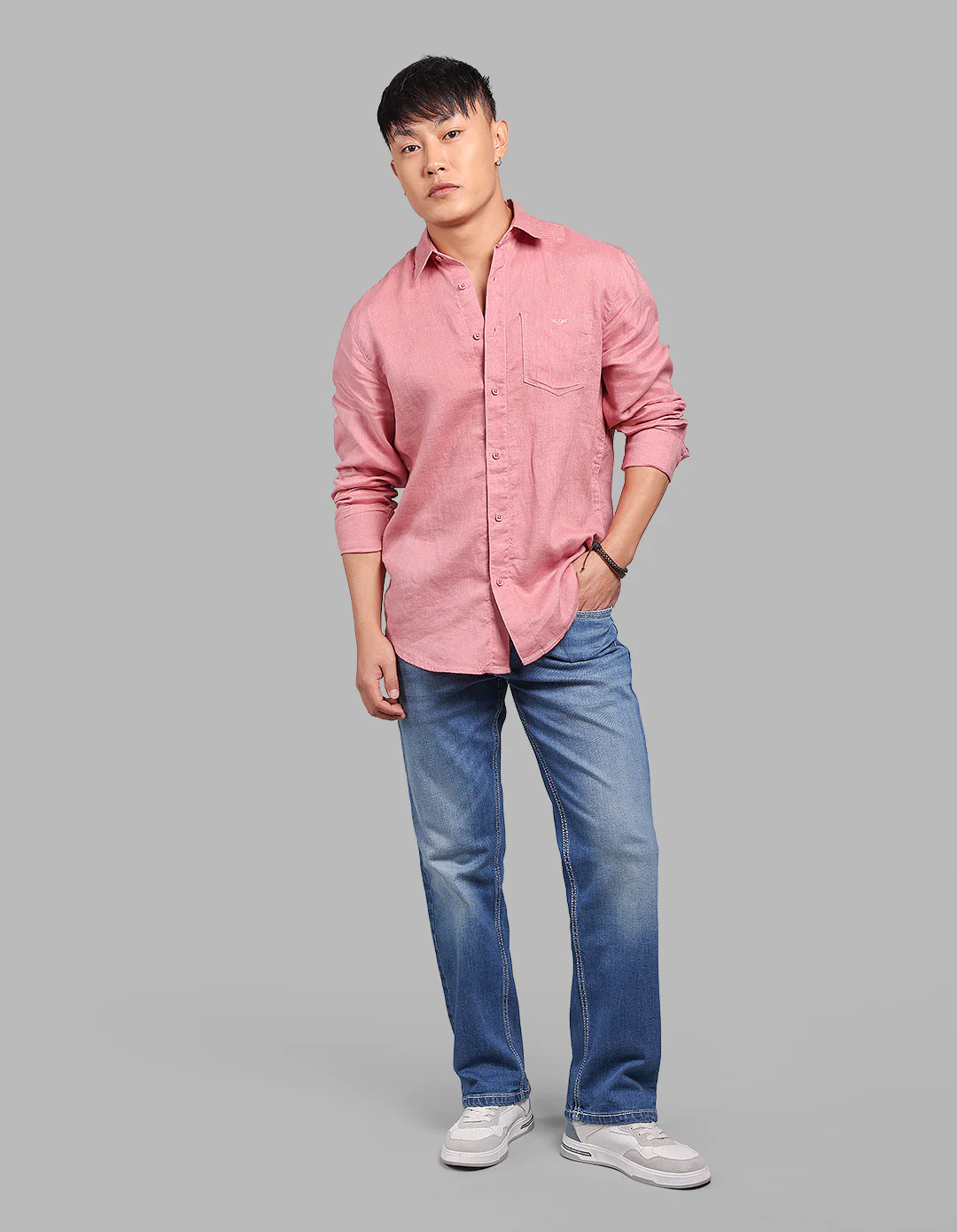 Rust Pink Full Sleeve 100% Linen Shirt - Image 2