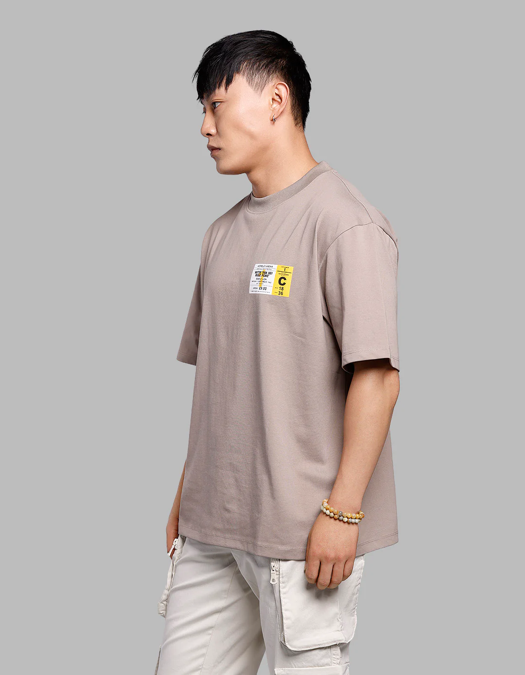Sand Half Sleeves Oversize Tee - Image 3