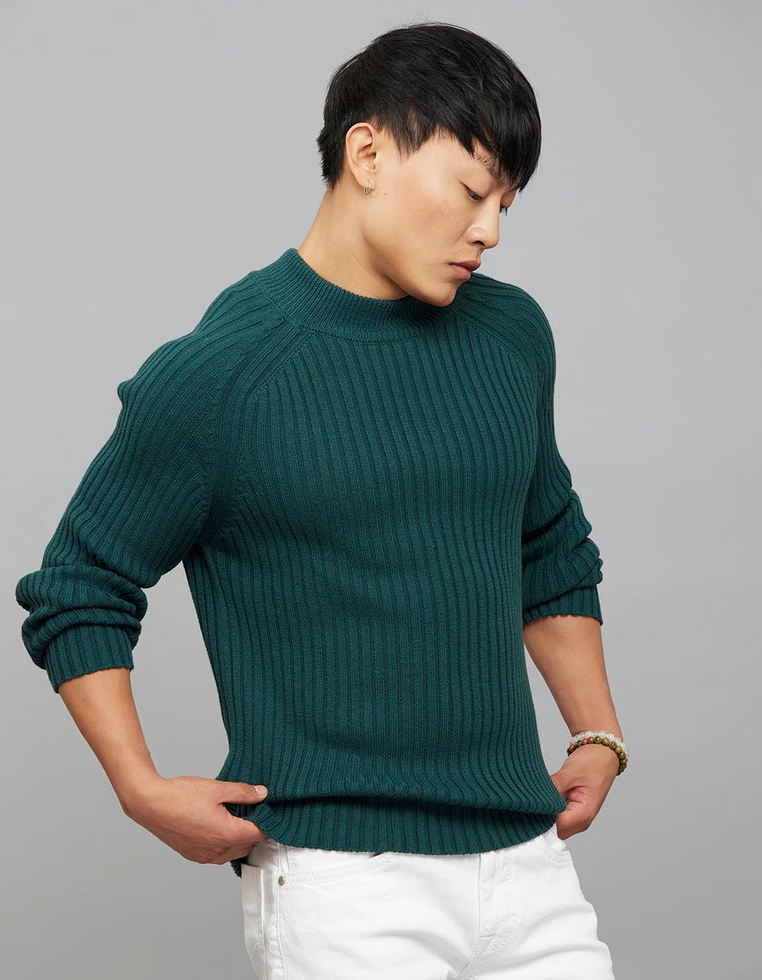 Sea Moss High Neck Full Sleeves Flatknit - Image 4