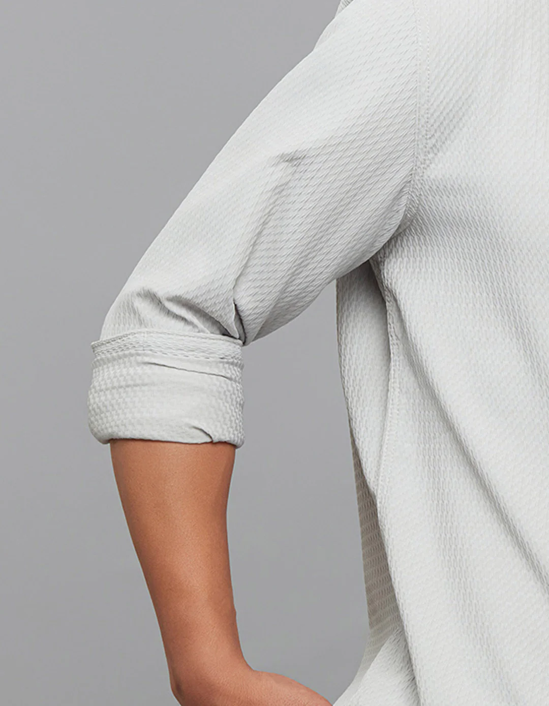 Silver Full Sleeves Texture Shirt - Image 7
